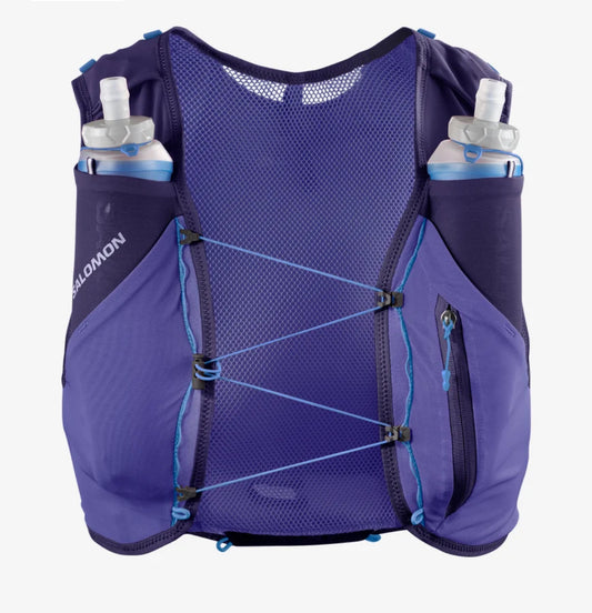 Salomon ADV Skin 5 Blau/Violett Trinkweste, Vorderansicht