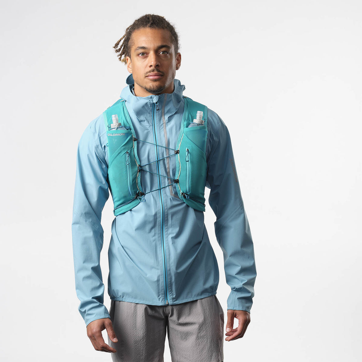 Salomon ADV Skin 12 Himmelblau Trinkweste, Seitendetail
