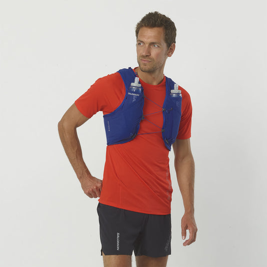 Salomon ADV Skin 5 Blau Trinkweste, Vorderansicht
