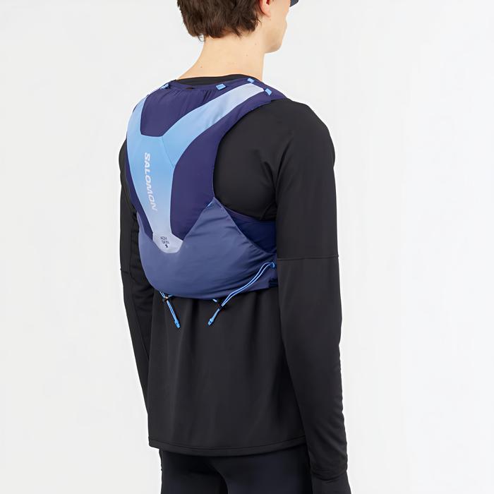 Salomon ADV Skin 5 Blau/Violett Trinkweste, Rückansicht