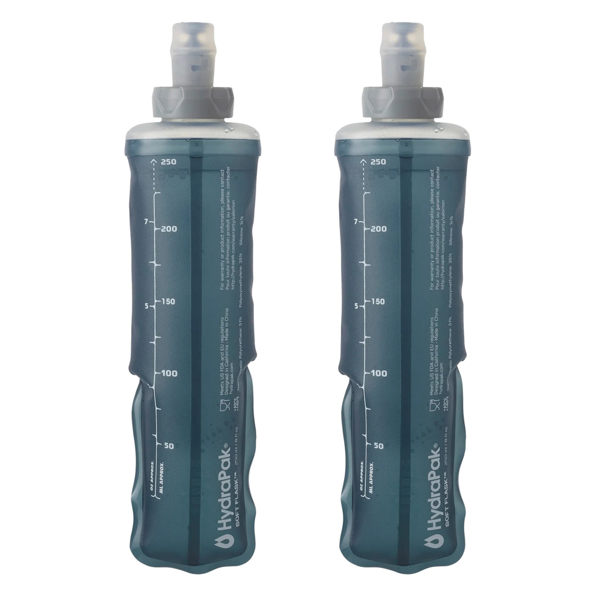 2 × Soft Flasks Salomon 250 ml, 2er-Set in Grau
