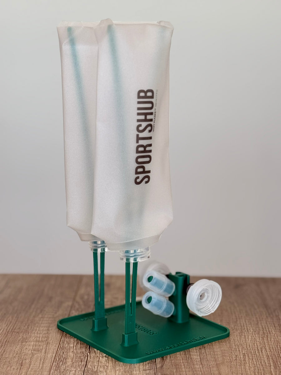 SportsHub-Trockenständer Waldgrün, mit Soft Flasks zum Trocknen