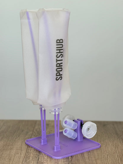 SportsHub-Trockenständer Violett, mit Soft Flasks zum Trocknen
