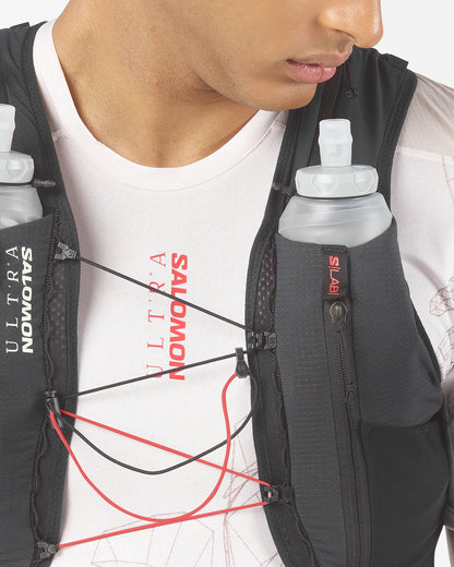 Salomon S/LAB Ultra 12 Schwarz Trinkweste, Detail der Fronttaschen
