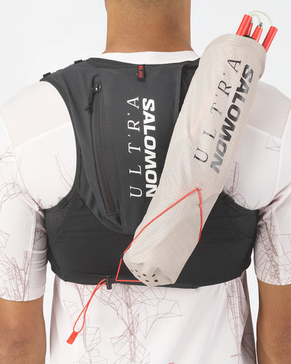 Salomon S/LAB Ultra 12 Schwarz Trinkweste, Detail von Material und Verarbeitung