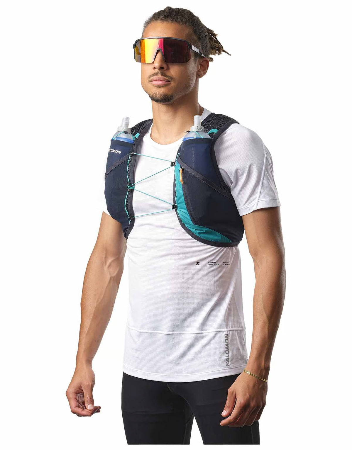 Salomon Active Skin 4 Türkis Trinkweste, Rückansicht