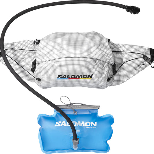Salomon Cross Season Waist Race Flag Hüfttasche in Weiß/Schwarz, Rückansicht