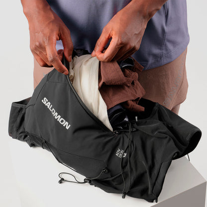 Salomon ADV Skin 12 Schwarz Trinkweste, Detail der Fronttaschen