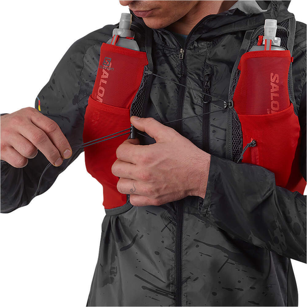 Salomon Active Skin 8 Rot/Grau Trinkweste, Vorderansicht