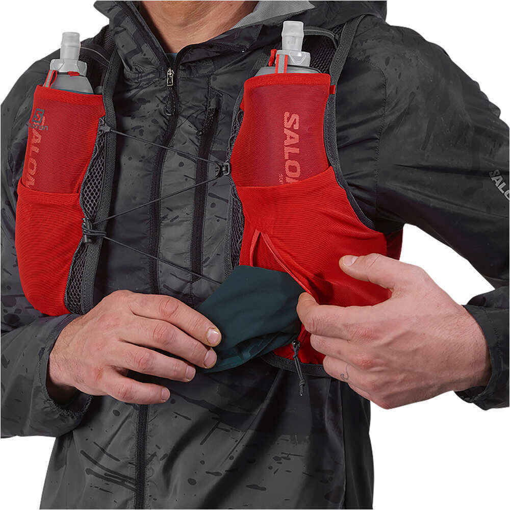 Salomon Active Skin 8 Rot/Grau Trinkweste, Rückansicht
