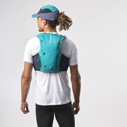 Salomon Active Skin 8 Türkis Trinkweste, Rückansicht