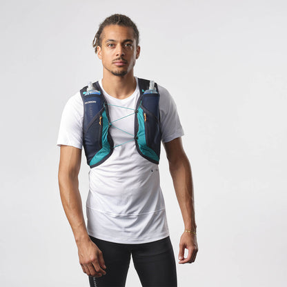 Salomon Active Skin 12 Türkis Trinkweste, Rückansicht