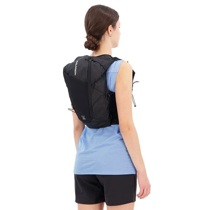 Salomon Active Skin 12 Damen Schwarz Trinkweste, Detail der Fronttaschen