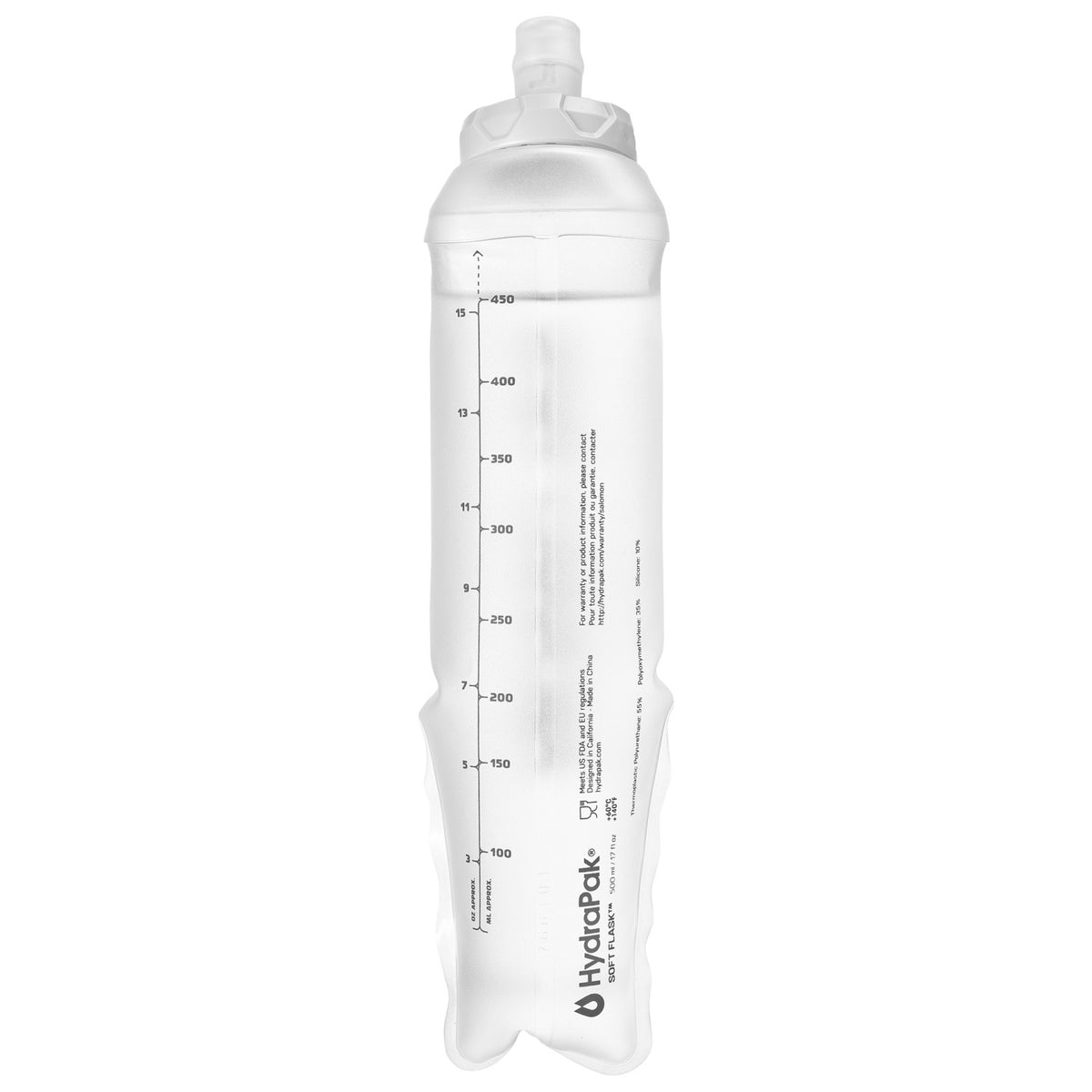 2 × Soft Flasks Salomon S/LAB Ultra 500 ml 42 mm, Detail des flexiblen Flaschenkörpers